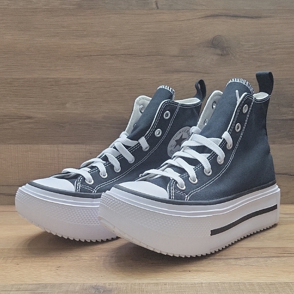 Converse Shoes - Converse Black and White Platform Sneakers